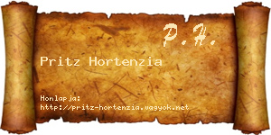 Pritz Hortenzia névjegykártya